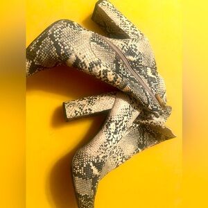 Snakeskin booties size 8